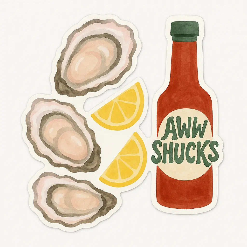 Aww Shucks Sticker – Quirky Oyster Design – Culture Craze