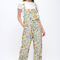 Lemon Blossoms And Humming Bird Print Overalls