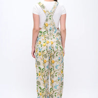 Lemon Blossoms And Humming Bird Print Overalls