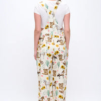 Wild Western Floral Print Overalls