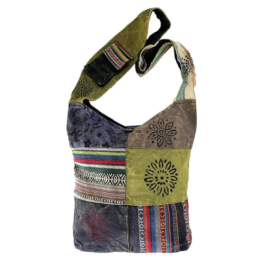 Patched Sling Crossbody Bag