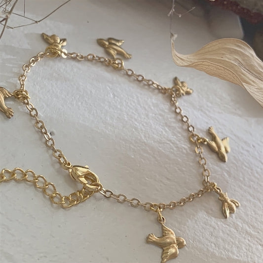 Birds & Bees Dainty Charm Bracelet