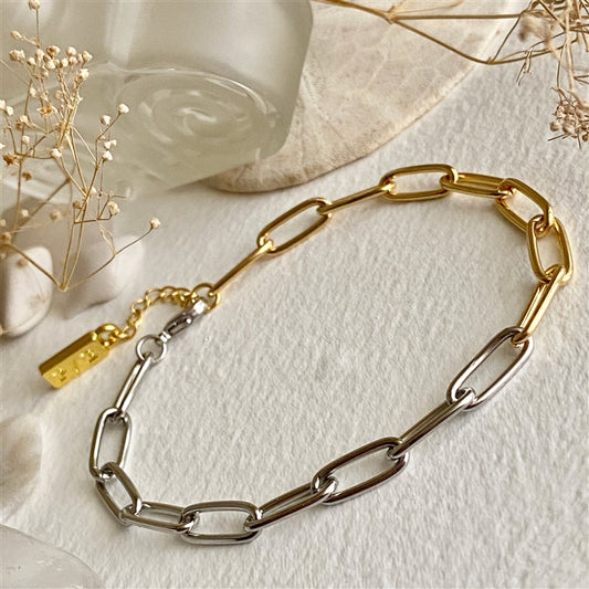 Montmartre Paperclip Chain Two-Tone Chain Bracelet