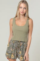 Olive Flowy Short With Drawstring