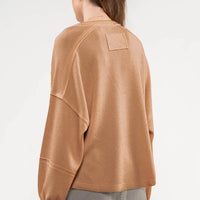 Relaxed Rib Knit Henley Top