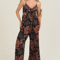 Black Tie Front Keyhole Jumpsuit