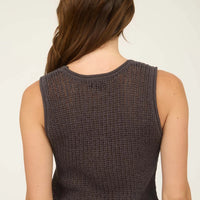 Charcoal V Neck Front Button Knit Vest