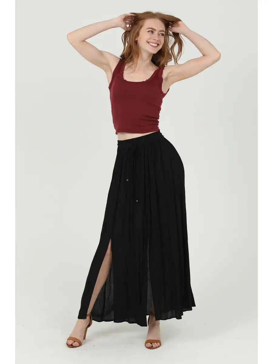 Double Slit Maxi Skirt