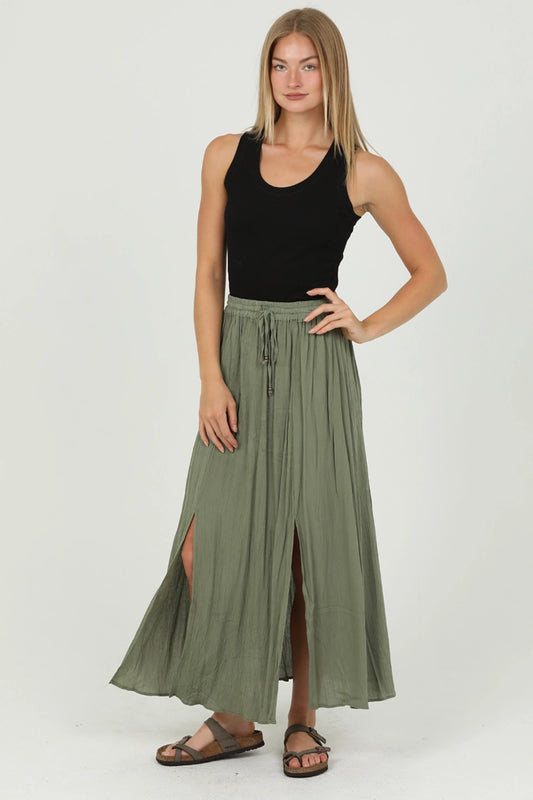Double Slit Maxi Skirt