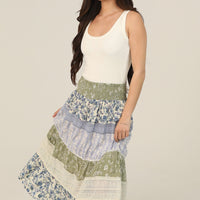 Smocked Waist Tiered Maxi Skirt