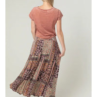 Tiered Skirt With Slit Swiss Dot