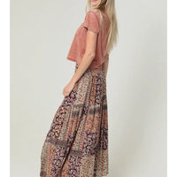 Tiered Skirt With Slit Swiss Dot