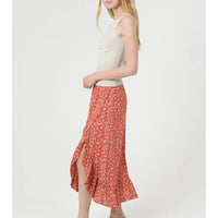 Side Slit Ruffle Skirt