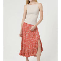 Side Slit Ruffle Skirt
