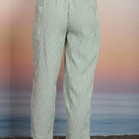Stripe Elastic Waist Pocket Detail Lounge Pants