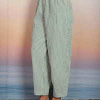 Stripe Elastic Waist Pocket Detail Lounge Pants