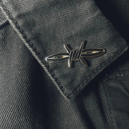 Enamel Pin - Black and Silver Barb Wire