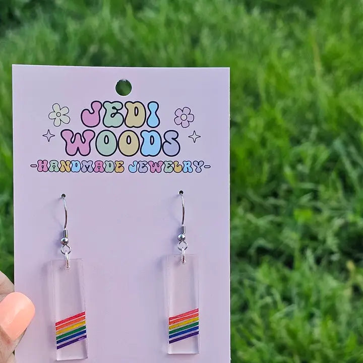 Bar Rainbow Pride Earrings