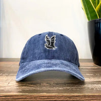 Bat Vintage Wash Blue Hat