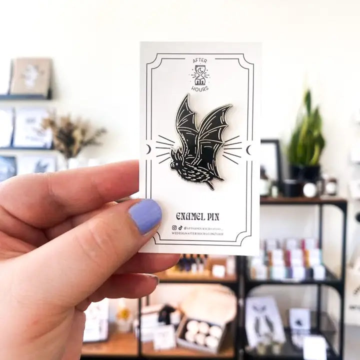 Bat Hard Enamel Pin