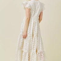 V-Neck Lace Trimmed Maxi Dress