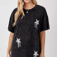 T-Shirt Dress W Star Patch Detail