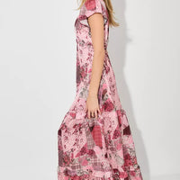 Pink Multi Print Maxi Dress