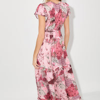 Pink Multi Print Maxi Dress