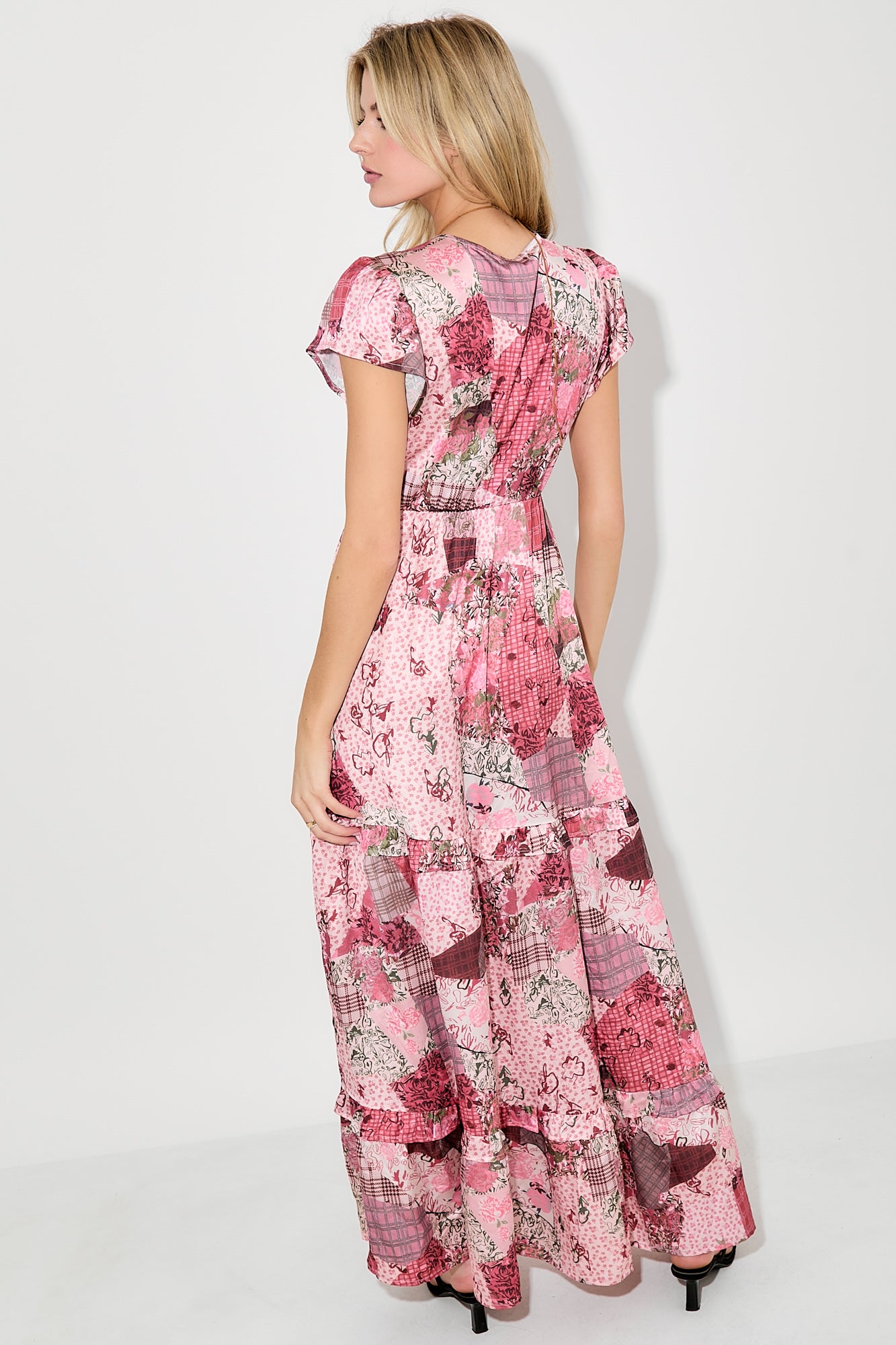 Pink Multi Print Maxi Dress