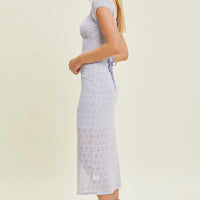 Stretch Tie Back Midi Dress