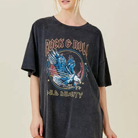 Rock N Roll Graphic T-Shirt Dress