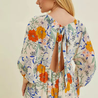 Floral Chiffon Back Tie Maxi Dress