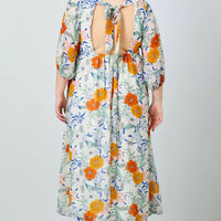 Floral Chiffon Back Tie Maxi Dress