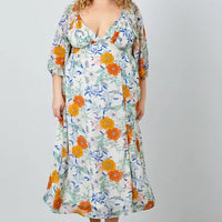 Floral Chiffon Back Tie Maxi Dress
