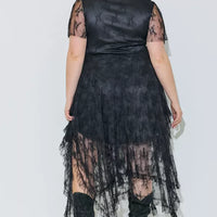 Embellished Lace Hem Plus Size Dress
