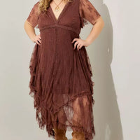 Embellished Lace Hem Plus Size Dress
