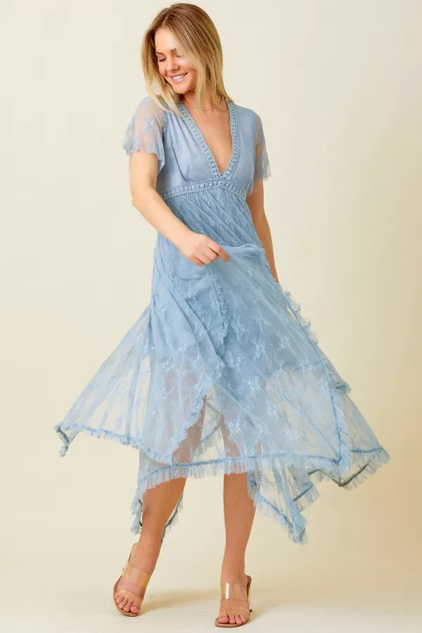 Embellished Lace Hem Dress