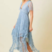 Embellished Lace Hem Dress