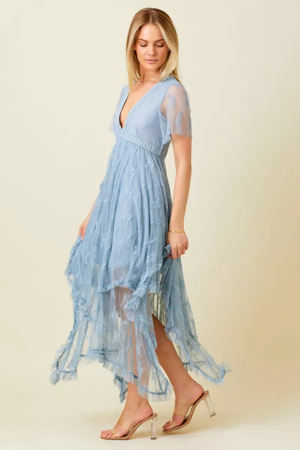 Embellished Lace Hem Dress