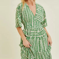 Plant Print Maxi Dress