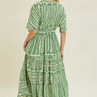 Plant Print Maxi Dress