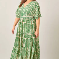 Plant Print Maxi Dress