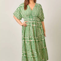 Plant Print Maxi Dress