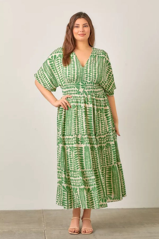 Plant Print Maxi Dress