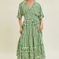 Plant Print Maxi Dress
