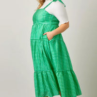 Gingham Shoulder Tie Dress