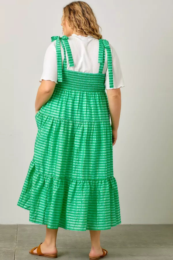 Gingham Shoulder Tie Dress
