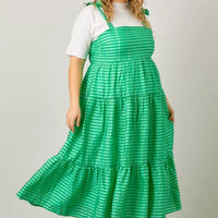 Gingham Shoulder Tie Dress