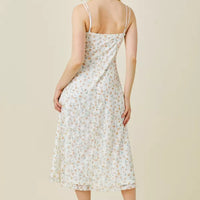 Printed Lace Midi Dress