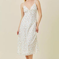 Printed Lace Midi Dress